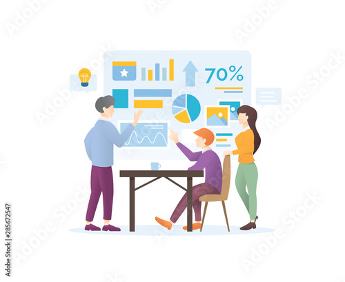 Modern design concept of digital marketing strategy. Effective marketing strategies vector concept. Marketing Research, Financial analysis, implementation of business strategy, Digital marketing