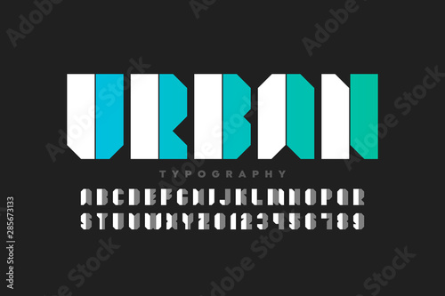 Urban style font design, alphabet letters and numbers