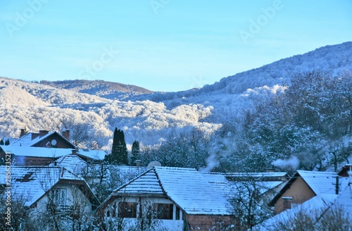 winter landscape from a village in Romania