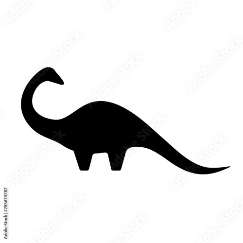 Isolated dinosaur vector silhouette. Logotype of prehistoric raptor. Old business company or paleontology museum concept.
