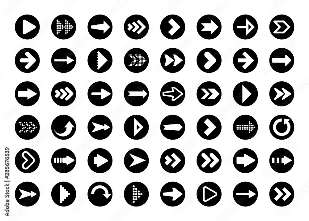 Black Arrows Set on White Background. Arrow, Cursor Icon. Vector Pointers Collection. Back, Next Web Page Sign. Black Arrows Set on White Background. Arrow, Cursor Icon. Vector Pointers Collection. Back, Next Web Page Sign.