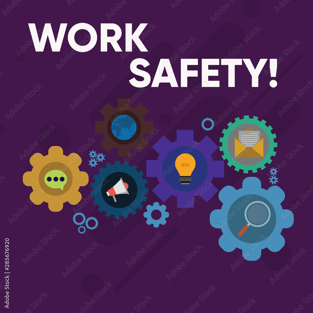 Handwriting text writing Work Safety. Conceptual photo policies and procedures in place to ensure health of employees Set of Global Online Social Networking Icons Inside Colorful Cog Wheel Gear Handwriting text writing Work Safety. Conceptual photo policies and procedures in place to ensure health of employees Set of Global Online Social Networking Icons Inside Colorful Cog Wheel Gear