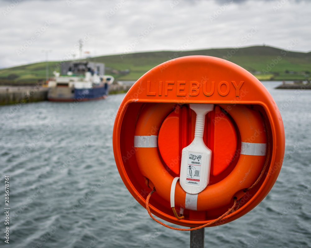 Life bouy at harbour of dingle