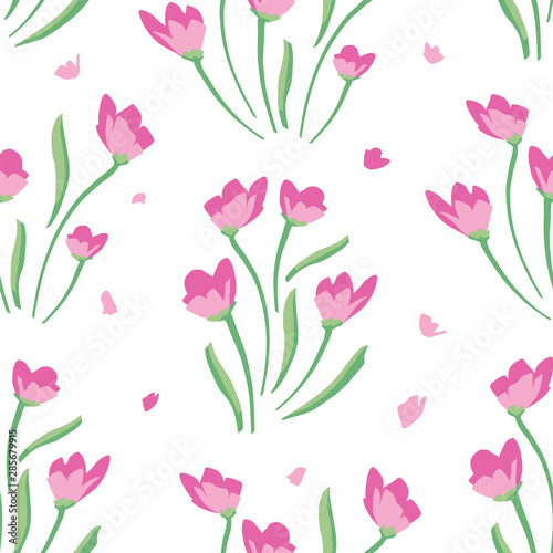 Soft Flower Pattern. Endless Background. Seamless