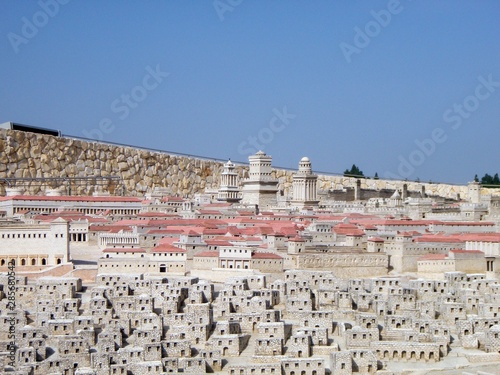 Model of the old city. Museum of Jerusalem. Israel. photo