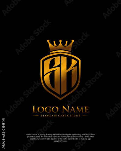 Initial Sk Letter With Shield Style Logo Template Vector Stock Vector Adobe Stock Initial Sk Letter With Shield Style Logo Template Vector Stock Vector Adobe Stock