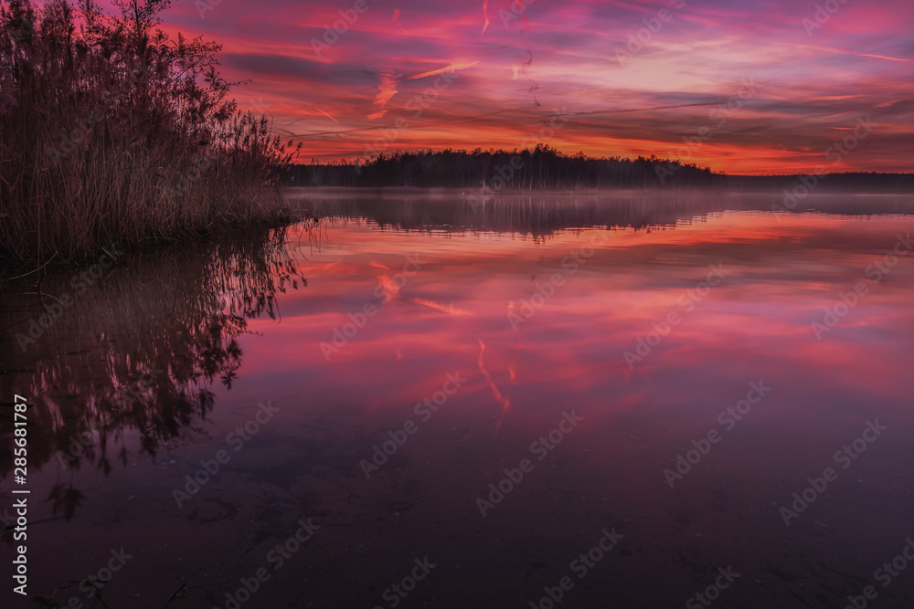 Dreamie sunset at lake bergwitzsee