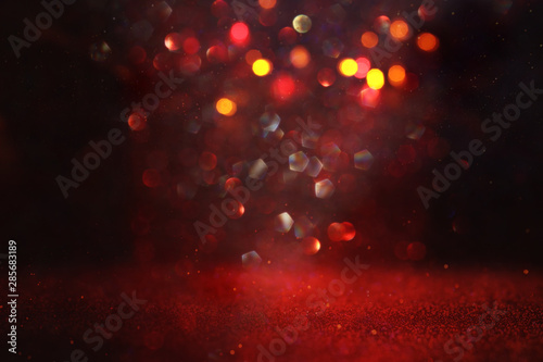 background of abstract Red glitter lights. defocused