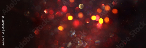 background of abstract Red glitter lights. defocused. banner