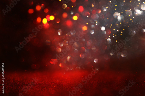 background of abstract Red glitter lights. defocused