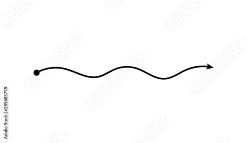 Chaotic black arrow the symbol of confused process vector illustration isolated.