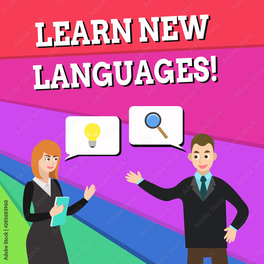 Text sign showing Learn New Languages. Business photo showcasing developing ability to communicate in foreign lang Business Partners Colleagues Jointly Seeking Problem Solution Generate Idea Text sign showing Learn New Languages. Business photo showcasing developing ability to communicate in foreign lang Business Partners Colleagues Jointly Seeking Problem Solution Generate Idea