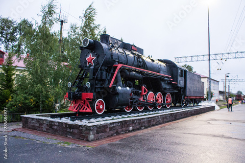 Monument Locomotive Pobedy L-2248 in Murom Russia photo