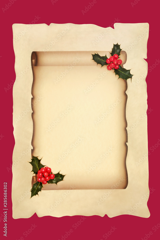 Premium Photo  Christmas concept on aged parchment paper