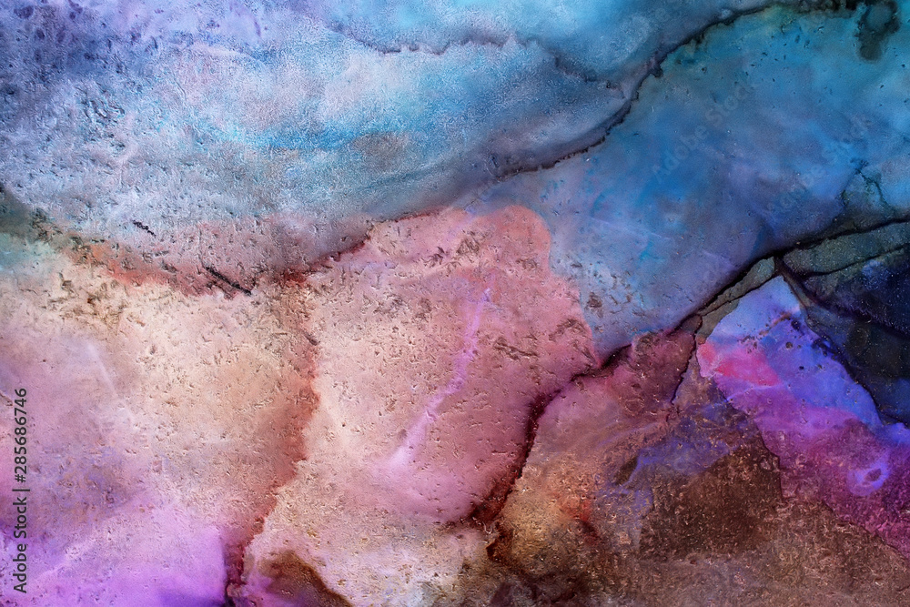 Part of original alcohol ink painting, macro photo Part of original alcohol ink painting, macro photo