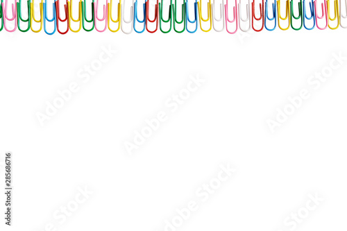 Colorful clips isolated on white background.