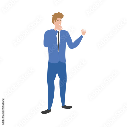 elegant businessman worker avatar character