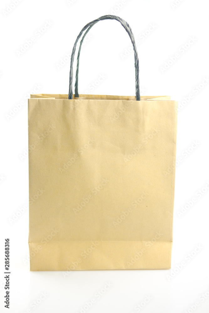 Shopping bag made from brown recycled paper.