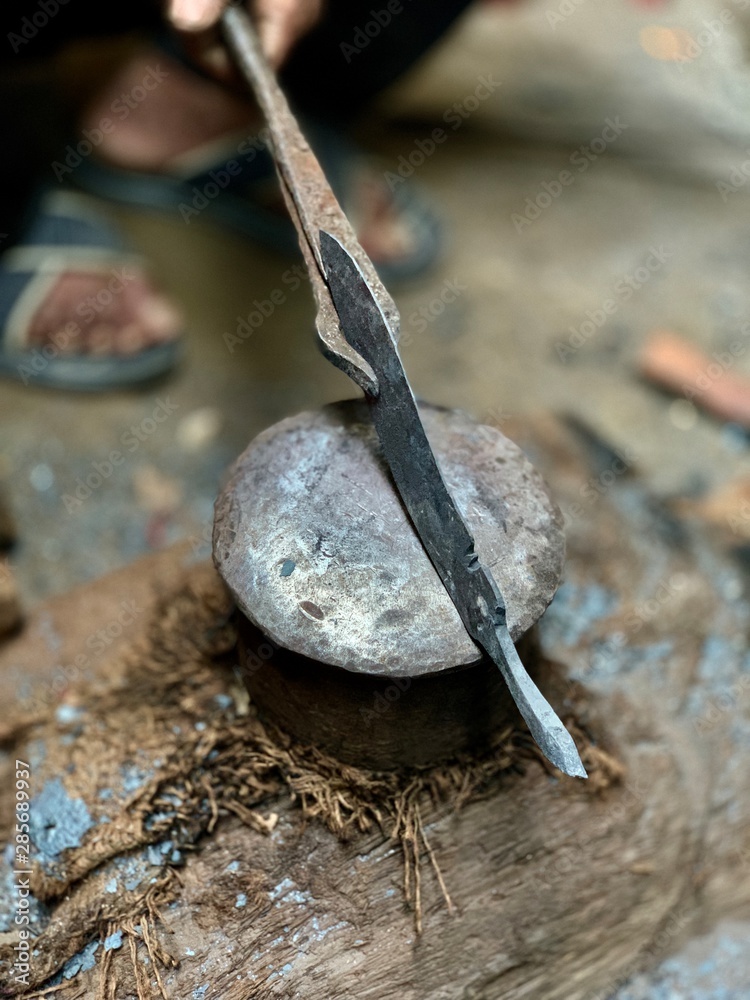 Nepal Knife Making Kukri Khukuri Kathmandu Stock Photo Adobe Stock