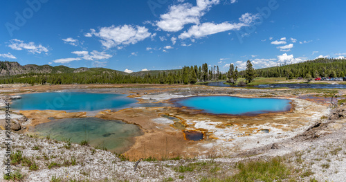 Panormiic of Black Opal Pool at Biscuit Basin
