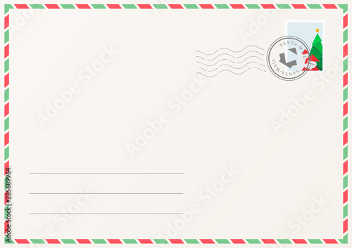 Empty postcard backside for Christmas, New Year and other winter holidays.