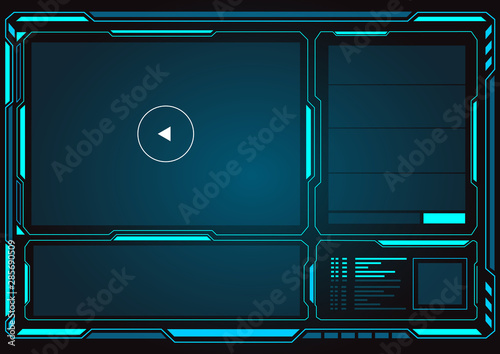 Vector abstract technology future interface hud control panel design.