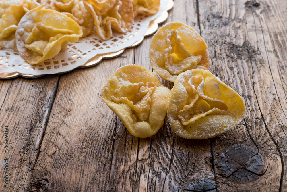 Fototapeta premium Sweets Sfrappole of Italian Carnival