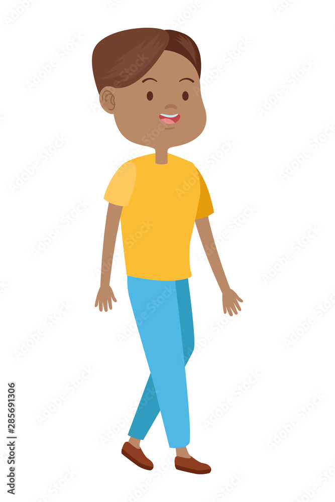 Teenager person smiling and greeting cartoon