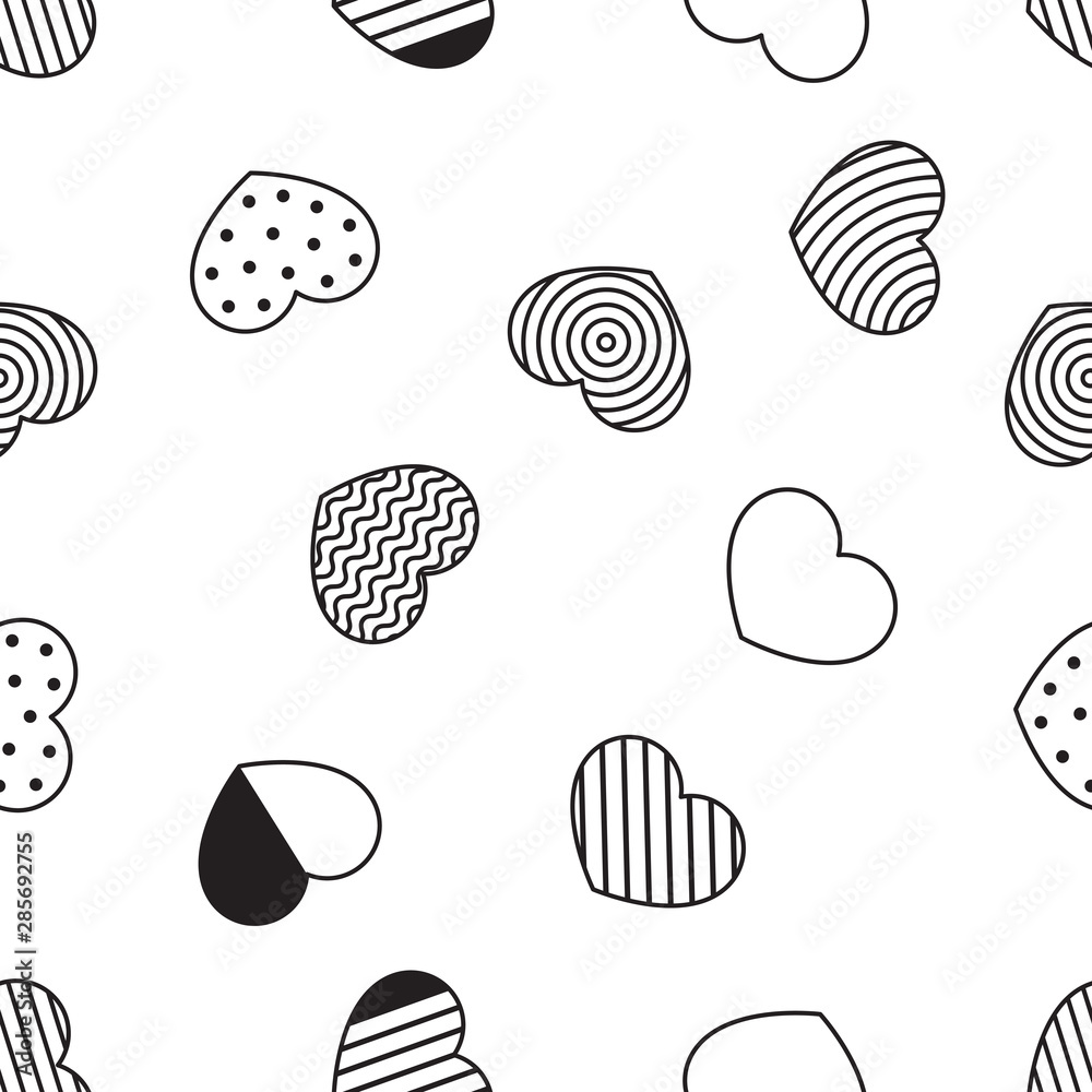 pattern with geometric hearts