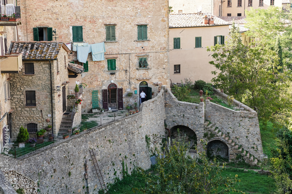 ancient architecture in Italy and laundry hanging