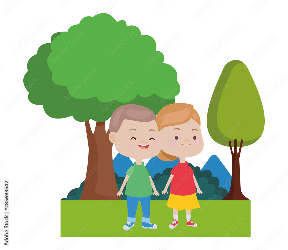 Cute happy kids having fun cartoons Cute happy kids having fun cartoons