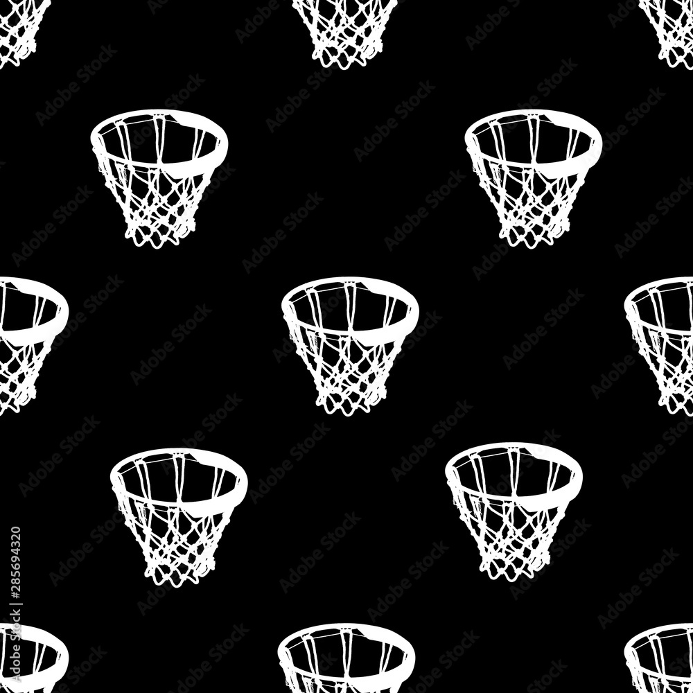 Basketball Basket Motif Graphic Seamless Pattern