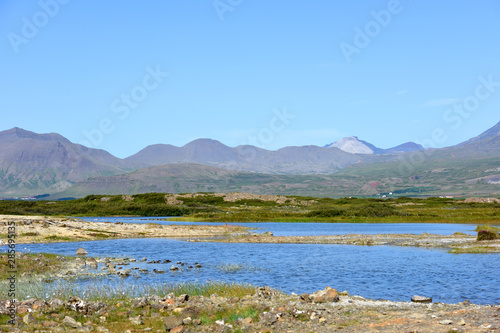 Natural hot geothermal springs in the Iceland, Snaefellsnes Peninsula, Europe.