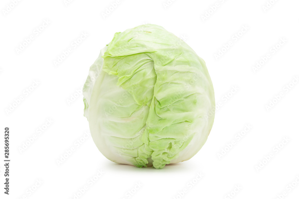 Whole green cabbage isolated on white background with clipping path. Whole green cabbage isolated on white background with clipping path.