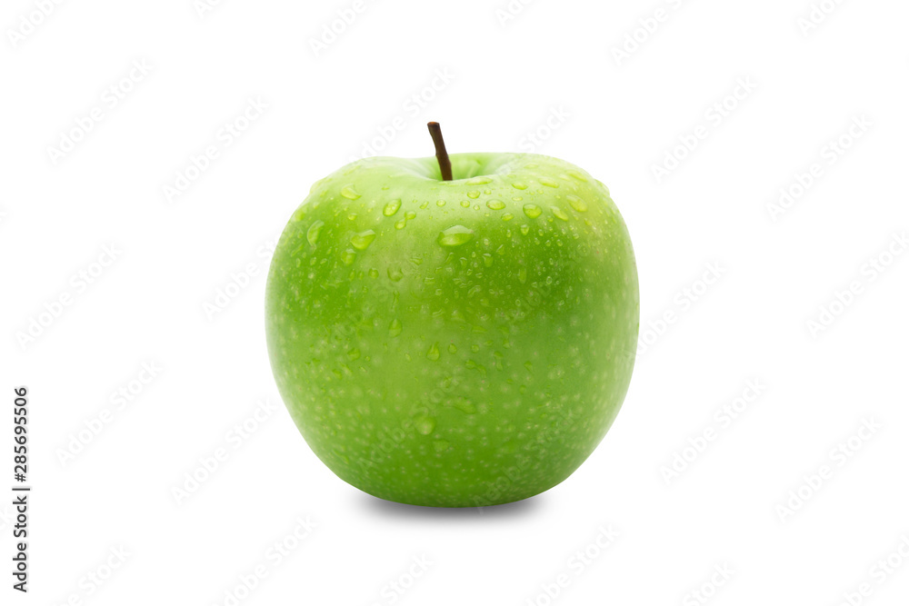 Ripe whole green apples isolated on white background with clipping path Ripe whole green apples isolated on white background with clipping path
