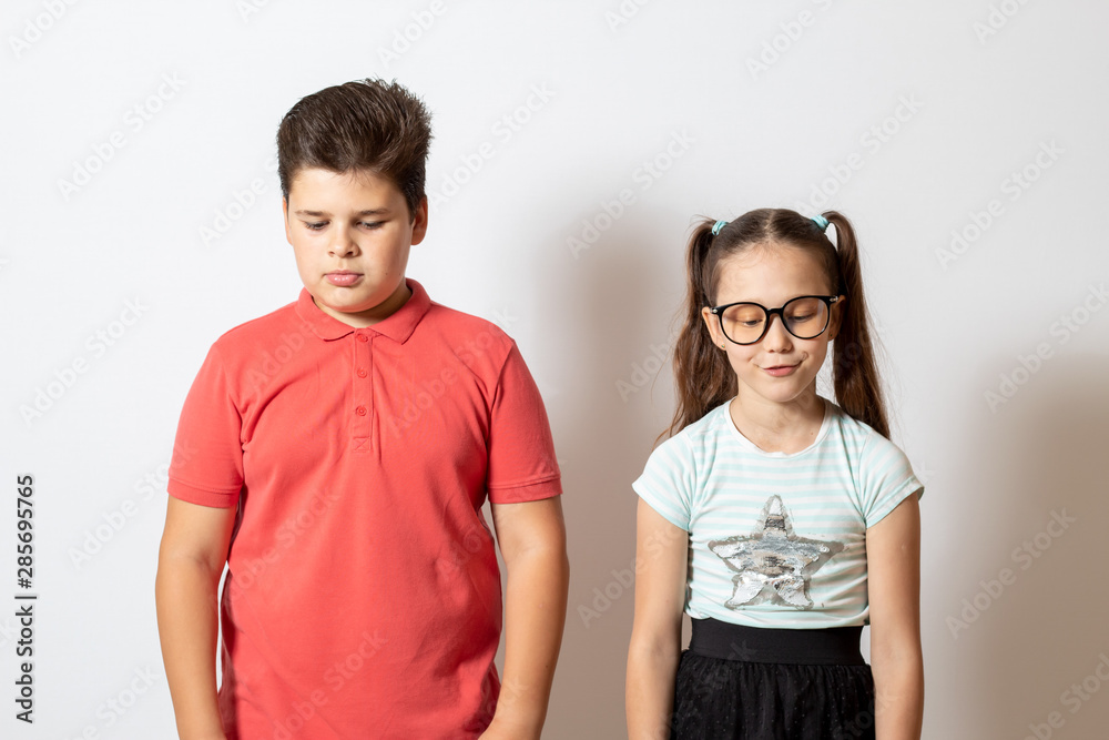 Children are guilty. Brother and sister are sad and offended Children are guilty. Brother and sister are sad and offended