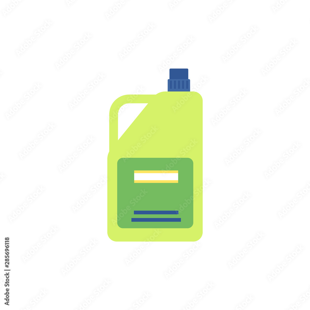 A bottle with house cleaning product icon flat vector illustration isolated. A bottle with house cleaning product icon flat vector illustration isolated.