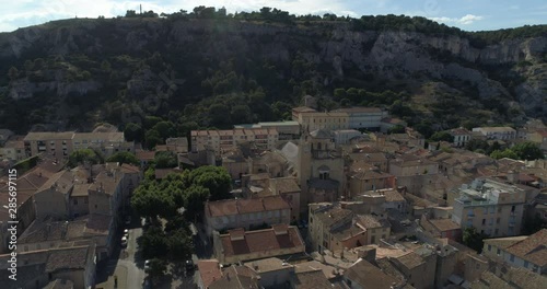 Cavaillon aerial back traveling, Vaucluse, France photo