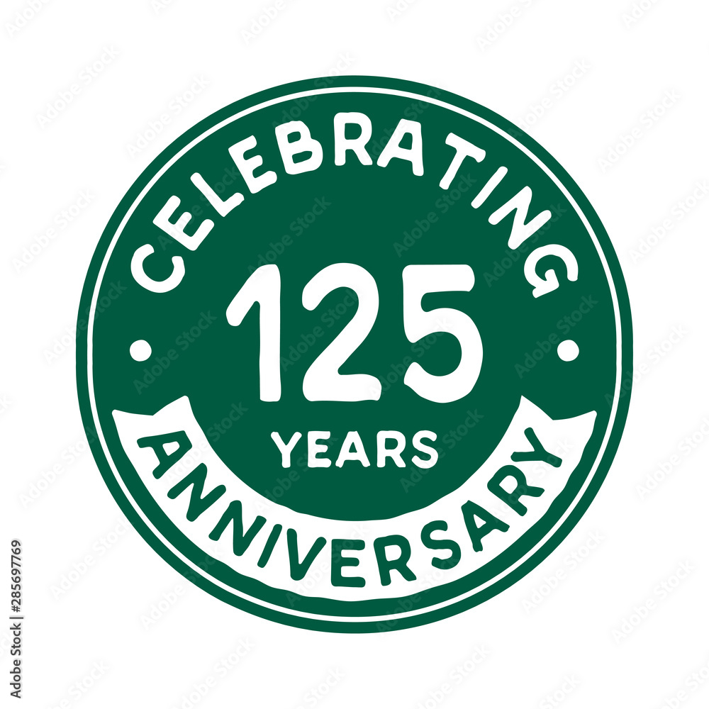 125 years anniversary logo template. Vector and illustration.