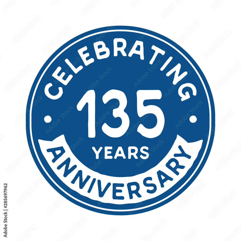 135 years anniversary logo template. Vector and illustration.