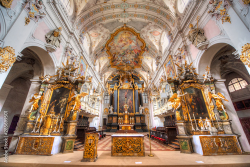 Der Innenraum der Klosterkirche Sankt Emmeram in Regensburg photo