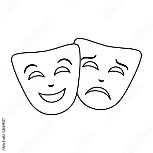 masks theater traditional isolated icon