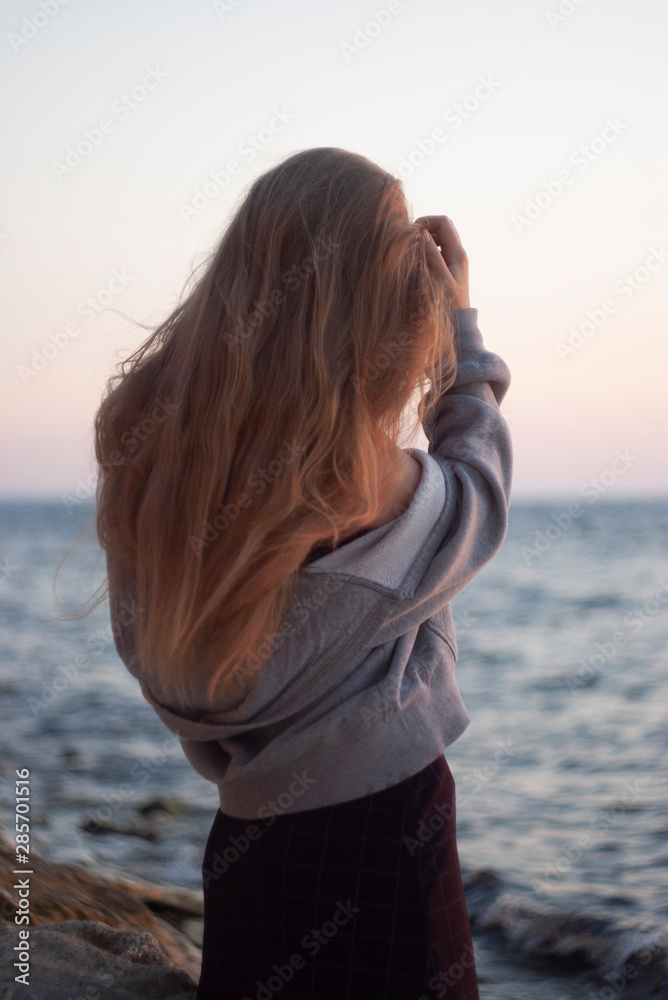 young woman on the beach young woman on the beach