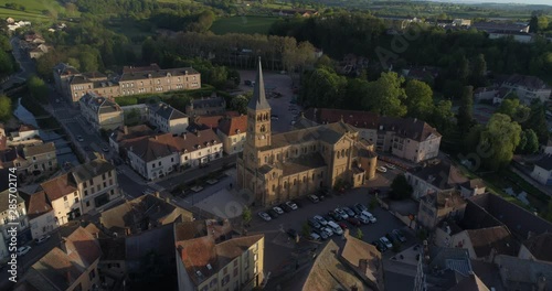 Flying over Charolles, Burgundy, France photo