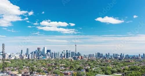 Aerial hyperlapse view of Toronto skyline. Shot in RAW.