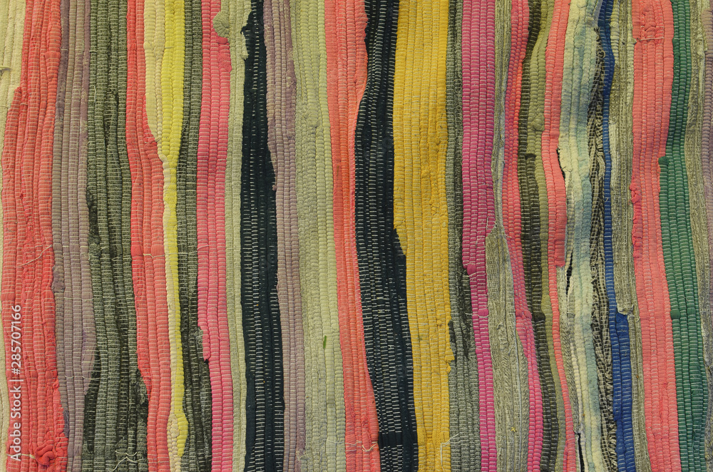 Traditional old Russian weaved rugs made of colorful cloths Traditional old Russian weaved rugs made of colorful cloths