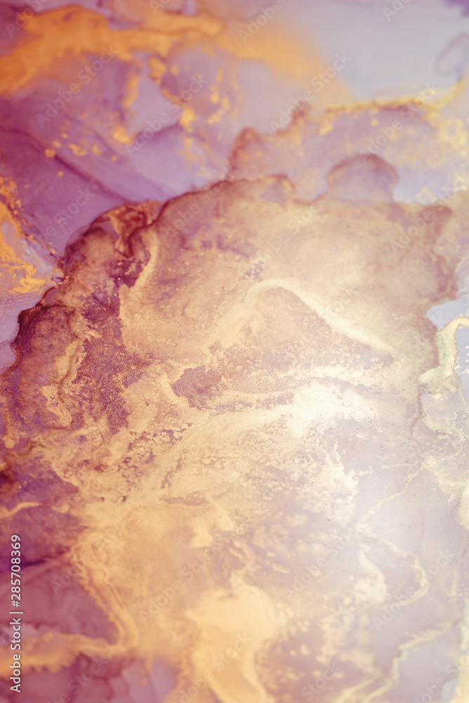 Naklejka premium The picture is painted in alcohol ink. Creative abstract artwork made with translucent ink colors. Trendy wallpaper. Abstract painting, can be used as a background for wallpapers, posters, websites.