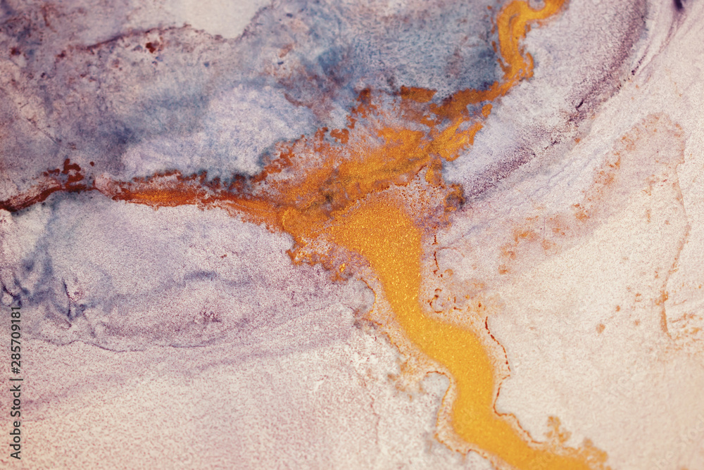 Naklejka premium The picture is painted in alcohol ink. Creative abstract artwork made with translucent ink colors. Trendy wallpaper. Abstract painting, can be used as a background for wallpapers, posters, websites.