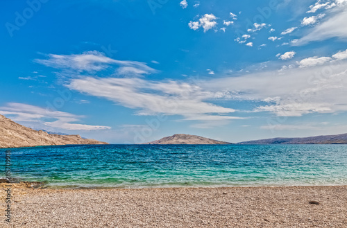 Beach Rucica on the island Pag, Croatia