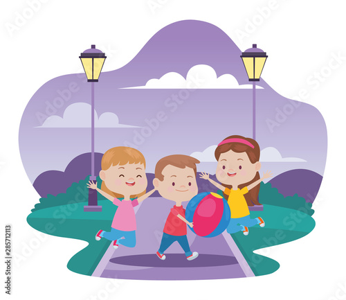 Cute happy kids having fun